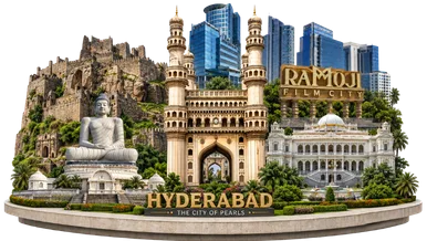 Hyderabad cityscape illustration - prime locations