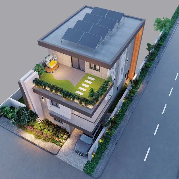 Solar-powered independent villa - 5KW panels